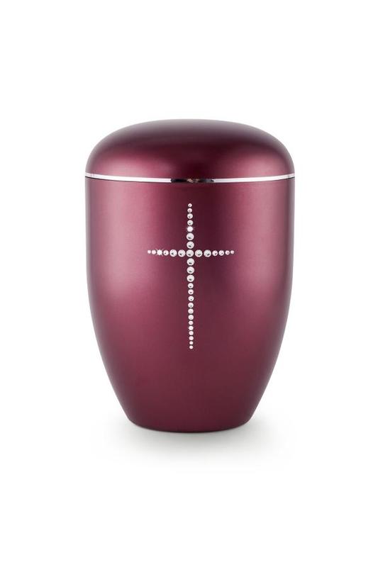Arboform Crystal Cross Urn (Burgundy)