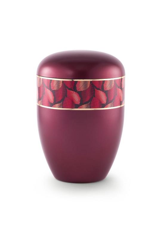 Arboform Urn (Leaf Border - Burgundy)