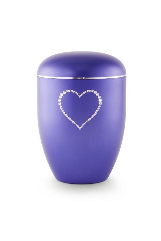 Arboform Crystal  Heart Urn (Violet)