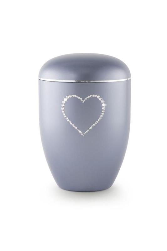 Arboform Swarovski Heart Urn (Steel Grey)