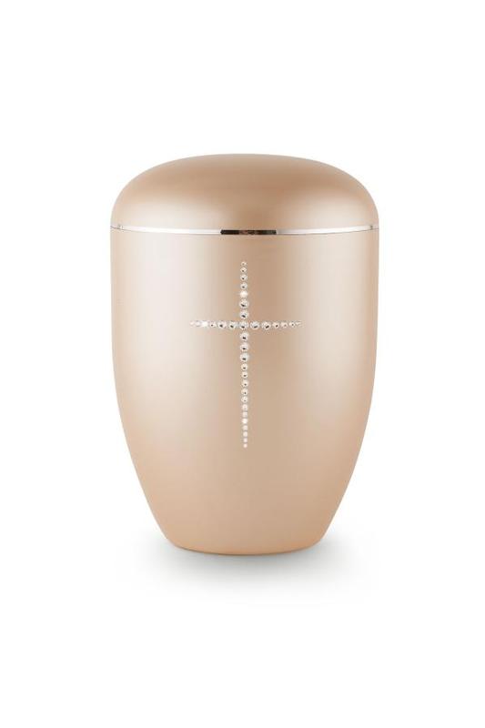 Arboform Swarovski Cross Urn (Apricot)