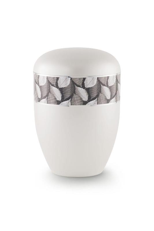 Arboform Urn (Leaf Border - White) CLEARANCE STOCK PRICE REDUCED)