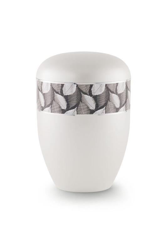 Arboform Urn (Leaf Border - White)