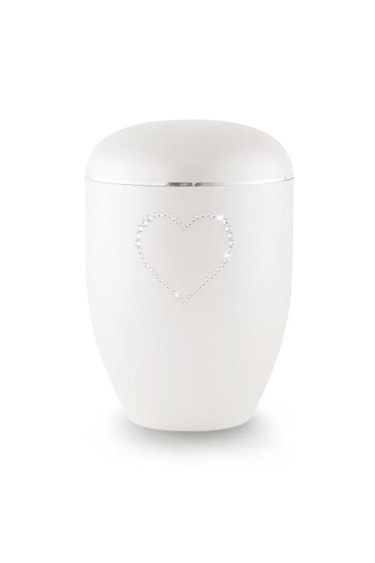 Arboform Crystal Heart Urn (White)