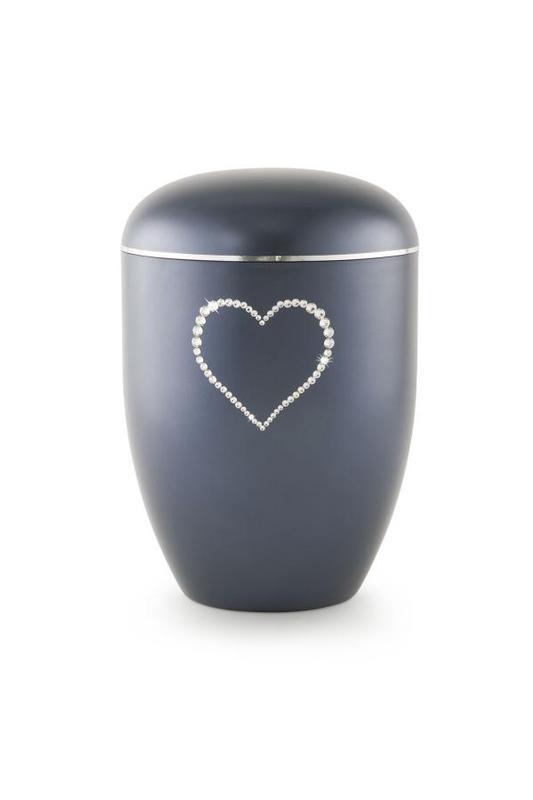 Arboform Swarovski Heart Urn (Midnight Blue)