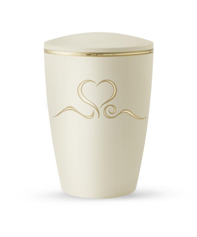 Arboform Heart Urn (Cream and Gold) - XL Adult