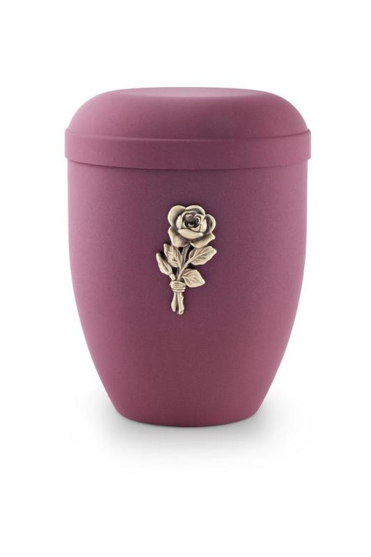 Arboform Urn (Red with Gold Rose Motif)