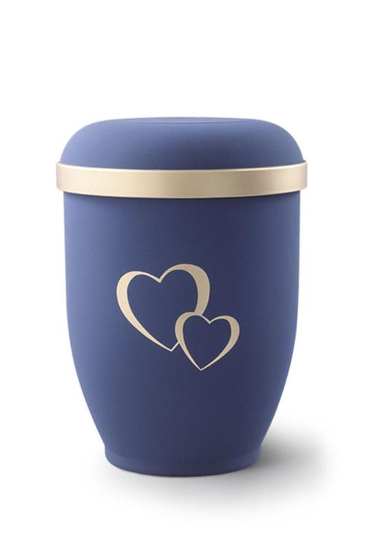 Arboform Urn (Blue with Gold Heart Design)