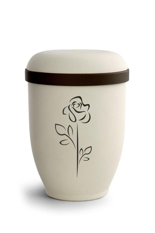 Arboform Urn (Natural Stone with Rose Design)