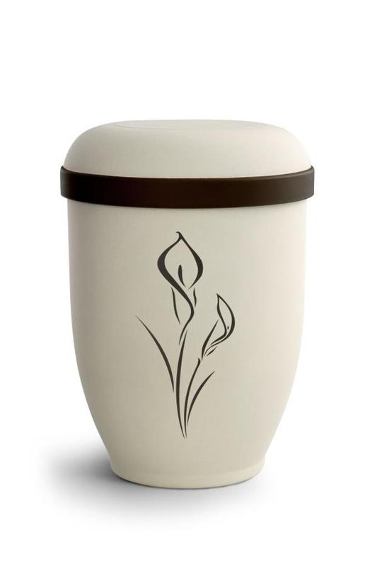 Arboform Urn (Natural Stone with Calla Lily Design)