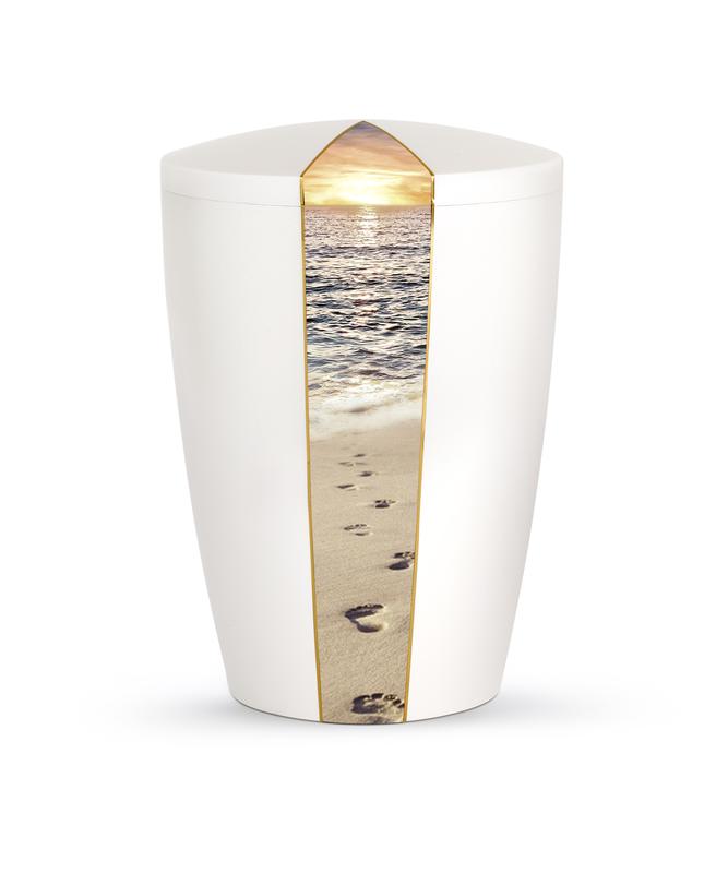 Arboform Urn - Natura Edition - White with Beach Segment