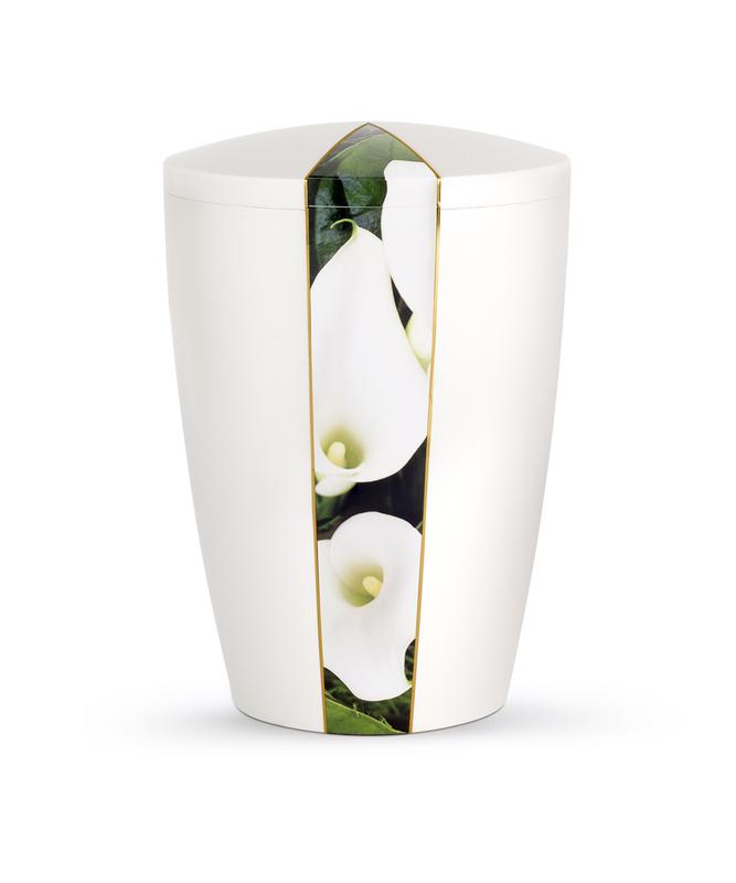 Arboform Urn - Flora Edition - White with Calla Lily Segment