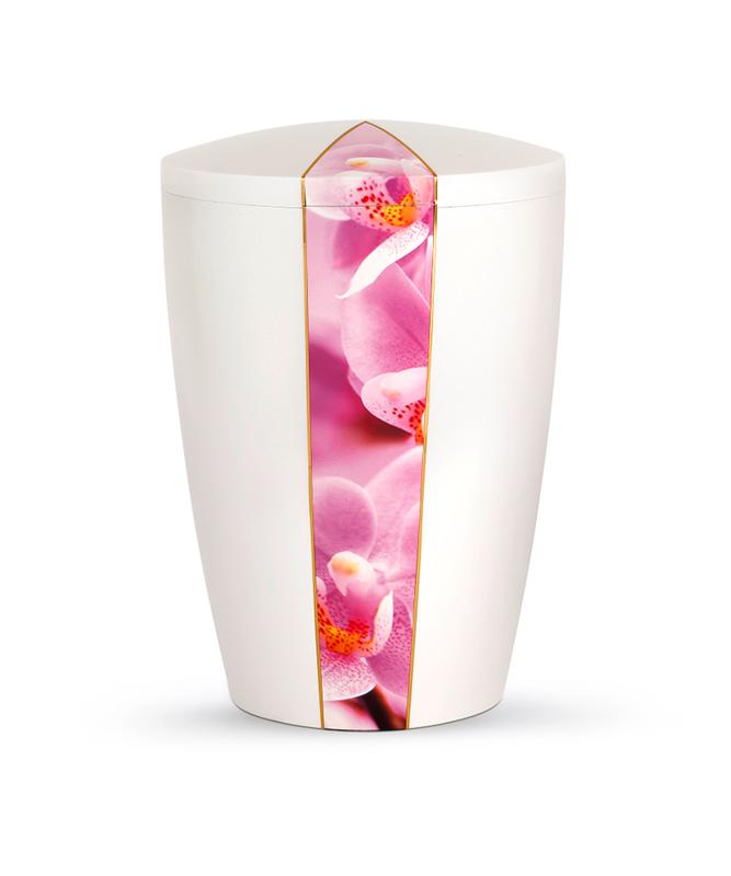 Arboform Urn - Flora Edition - White with Orchid Segment