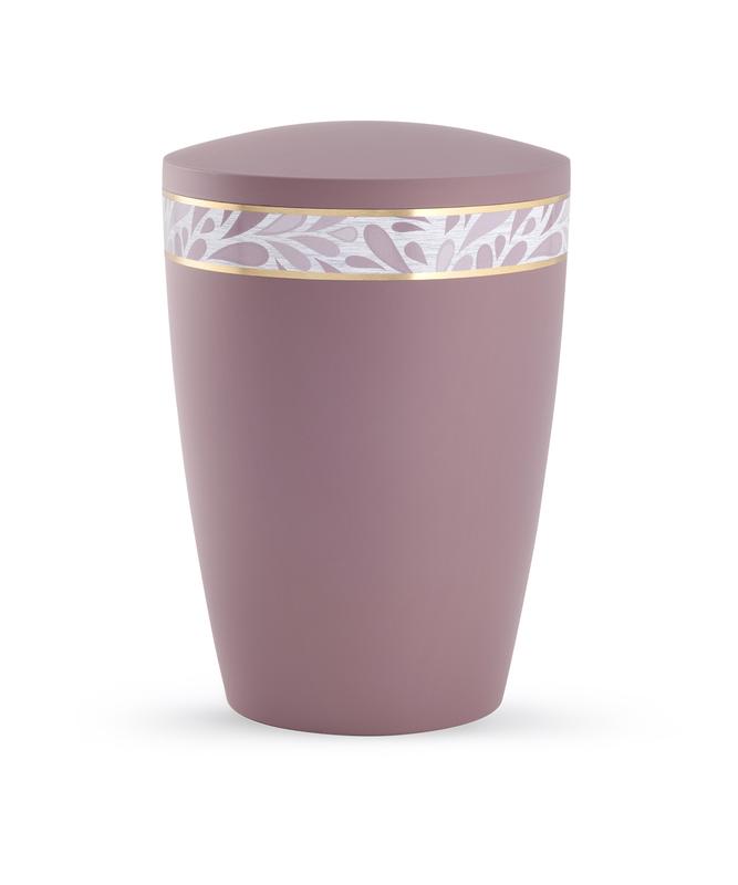 Arboform Urn - Pastell Edition - Dark Rose with Leaf Border