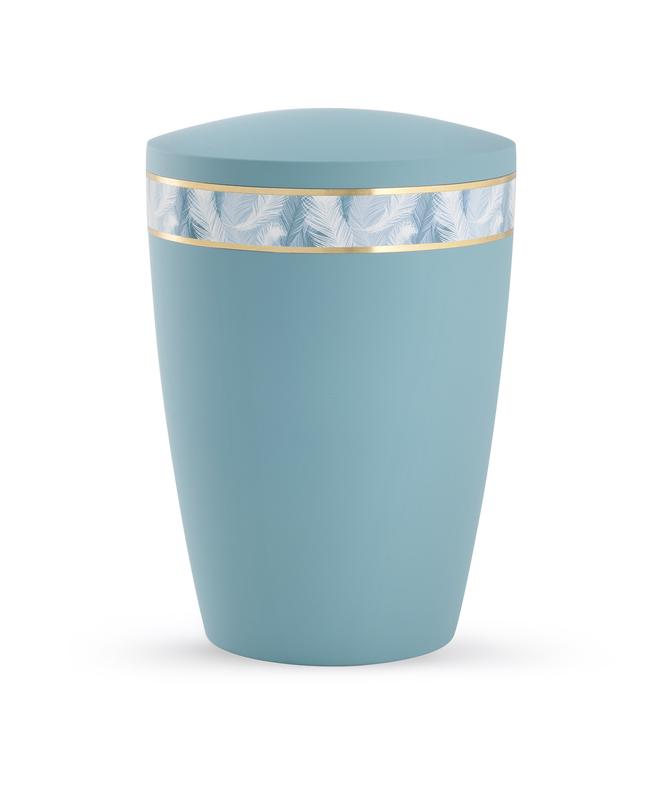 Arboform Urn - Pastell Edition - Turquoise with Feather Border