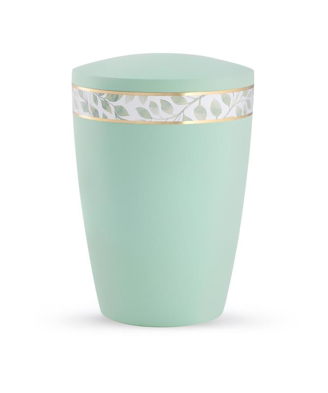 Arboform Urn - Pastell Edition - Mint with Leaf Border