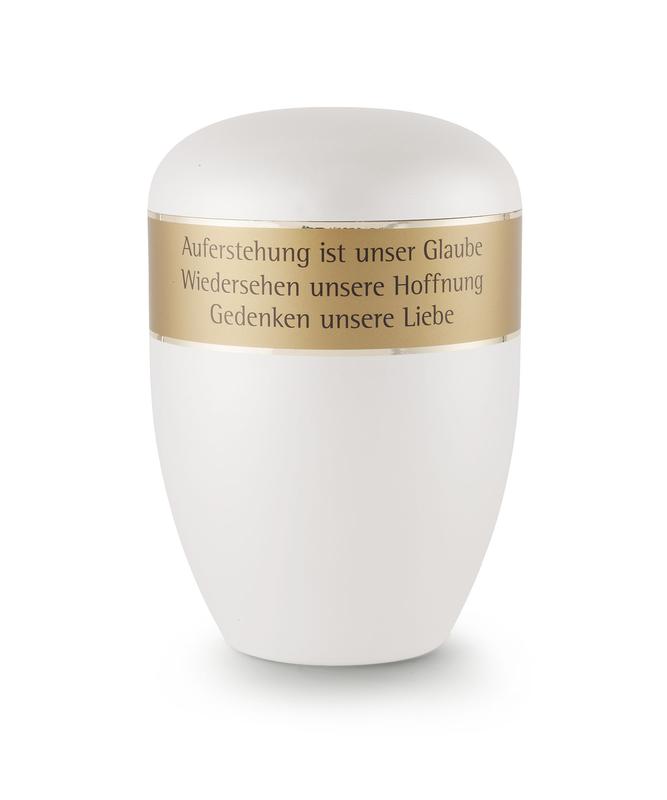 Arboform Urn - White with Personalised Border