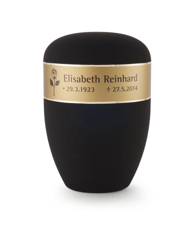 Arboform Urn - Black with Personalised Border