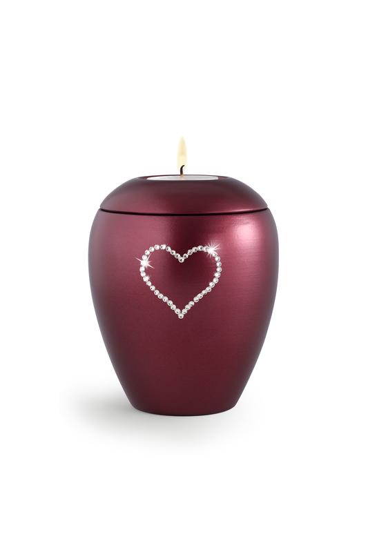 Swarovski Candle Holder Keepsake (Burgundy)