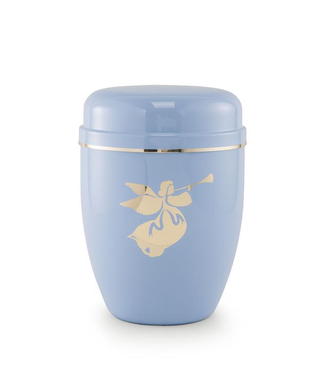 Infant Urn (Pastel Blue with Angel Motif)