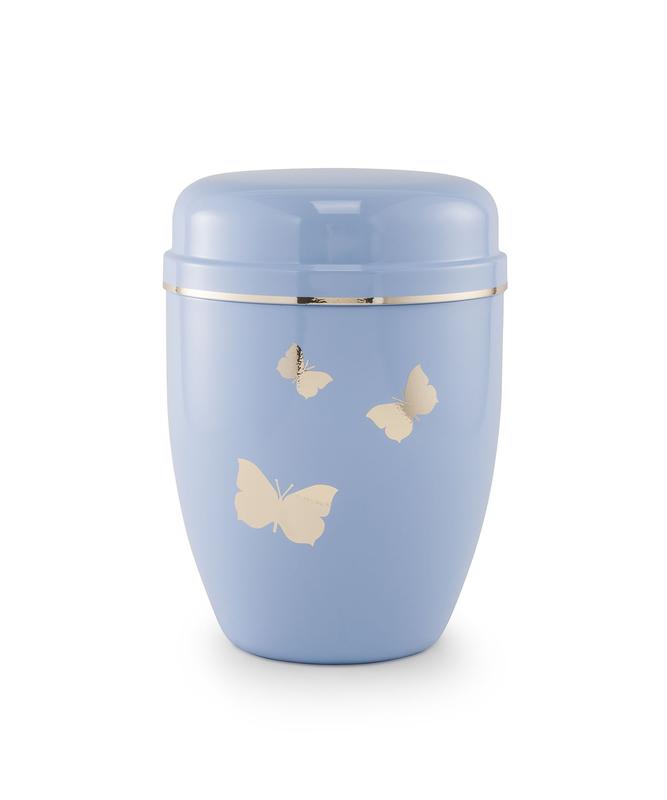 Infant Urn (Pastel Blue with Butterflies Motif)