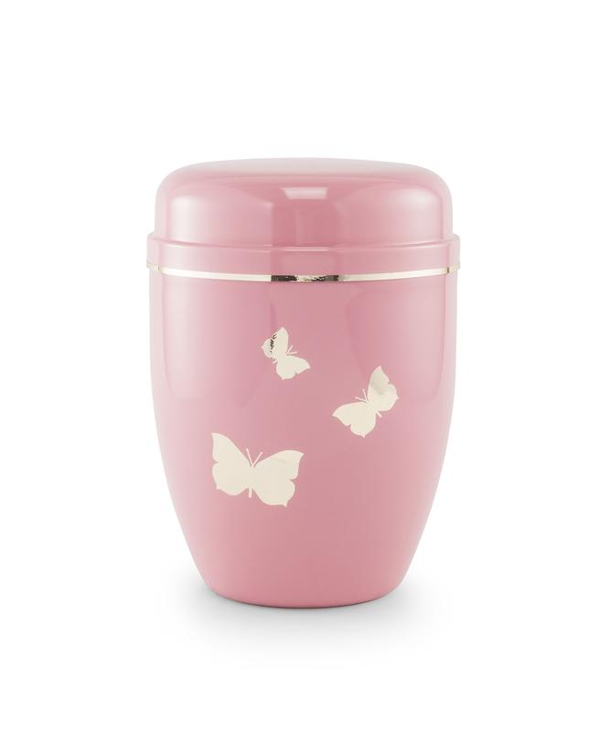 Infant Urn (Pastel Pink with Butterflies Motif)