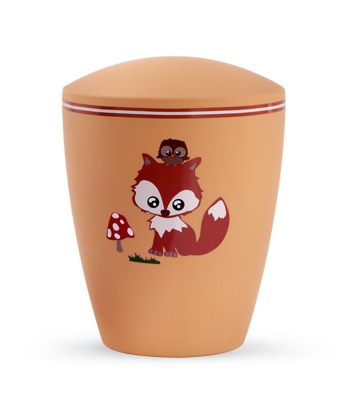 Arboform Infant Urn - Orange with Illustrated Fox