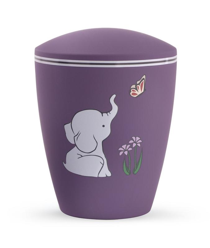 Arboform Infant Urn - Purple with Illustrated Elephant