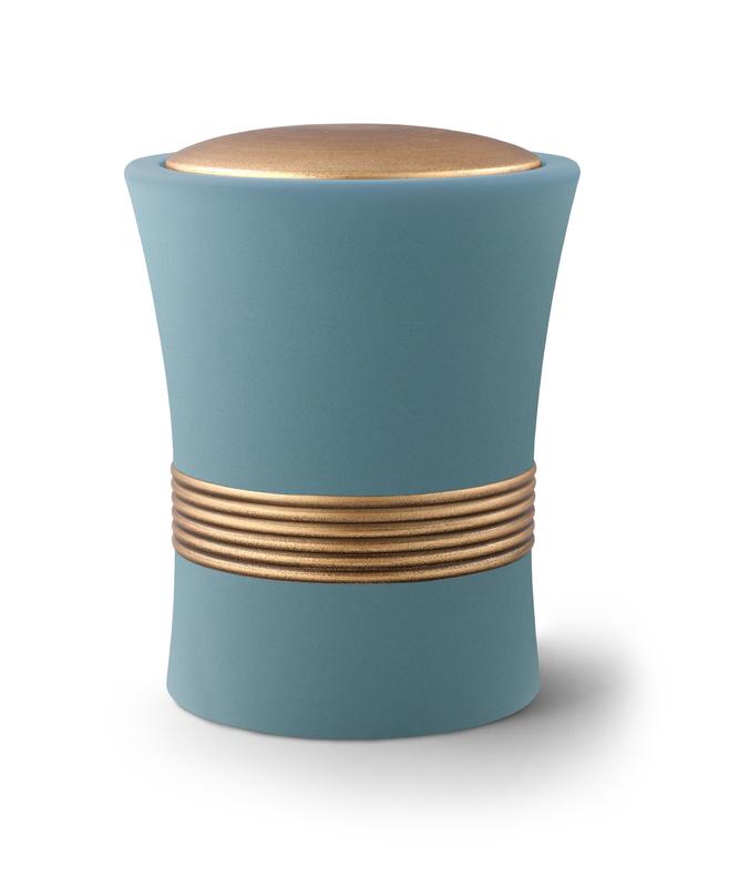 Ceramic Urn, Luxor Edition, turquoise, hand-painted decal (CLEARANCE STOCK PRICE REDUCED)