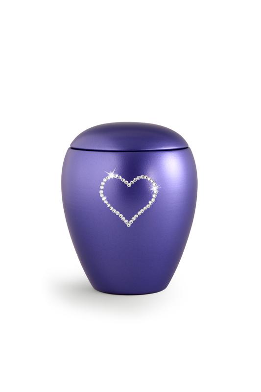 Ceramic Swarovski Heart Keepsake (Violet)