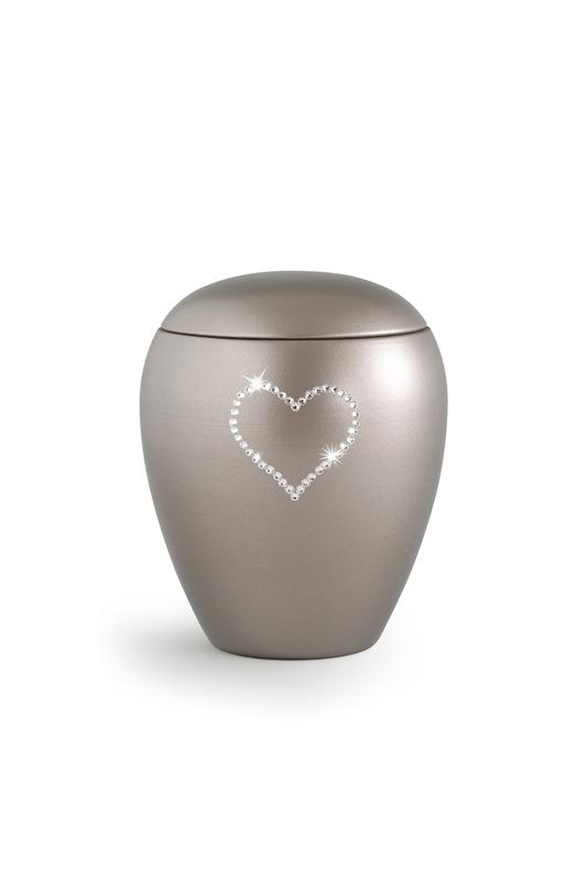 Ceramic Swarovski Heart Keepsake (Mink) (CLEARANCE STOCK REDUCED PRICE)