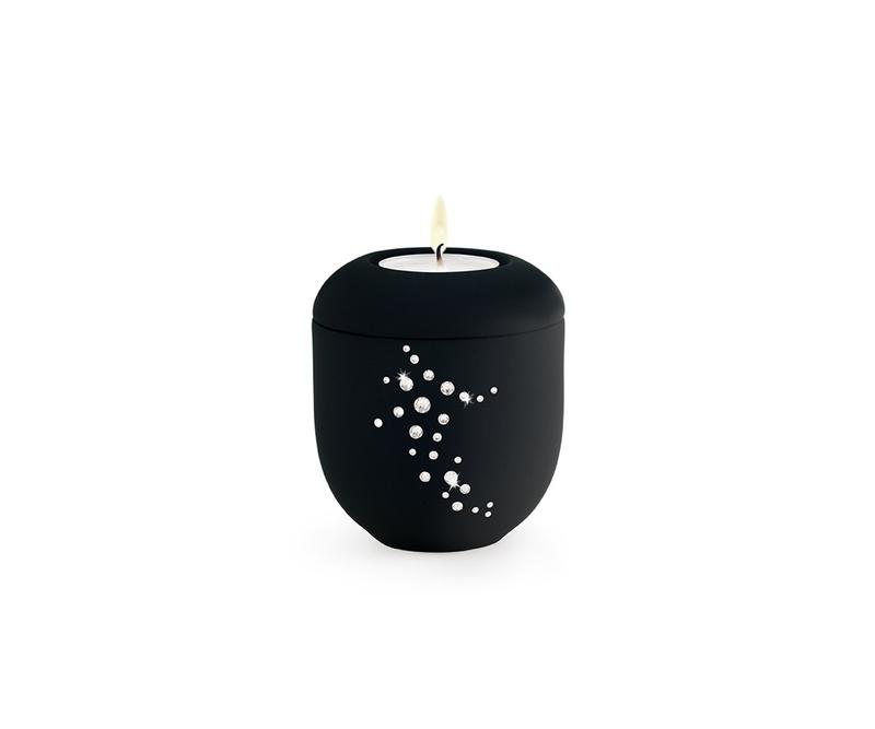  Shooting Star Candleholder with crystals - Black