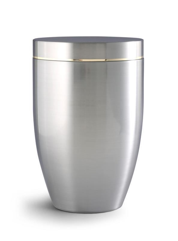 Steel Urn - Gold Rim