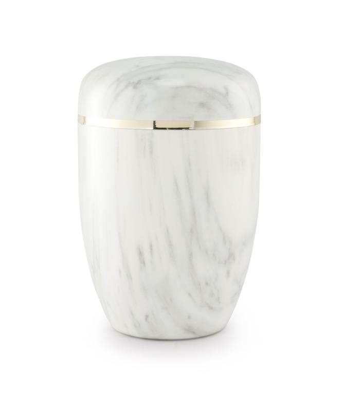 Steel Marble Effect Urn (White) - XL Adult
