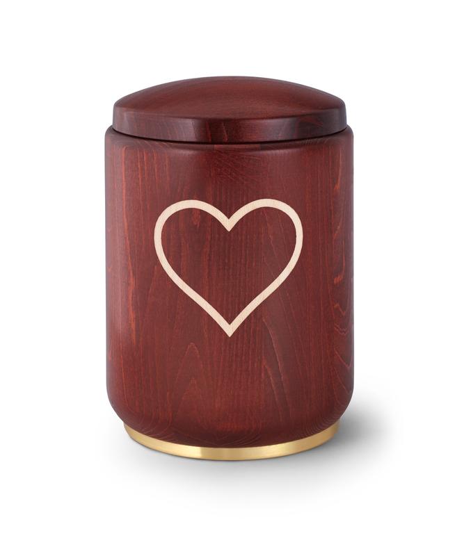 Wooden Heart Urn (Stained Mahogany) - XL Adult