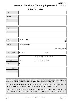 Assured Shorthold Tenancy Agreement - Unfurnished house