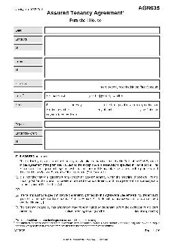 Agreement for letting a house(furnished) on an assured tenancy