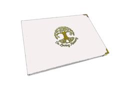 Classic Condolence Book - White Leather