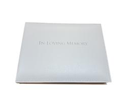 White 'In Loving Memory' Condolence Book Looseleaf Binder