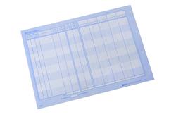 Receipt analysis sheet, left hand