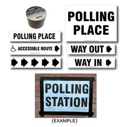 Outdoor signage pack (moisture resistant) (Scotland: 'Polling Place' variation)