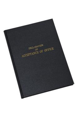 Declaration of Acceptance of Office (bilingual Welsh/English) - bound book providing for 200 entries