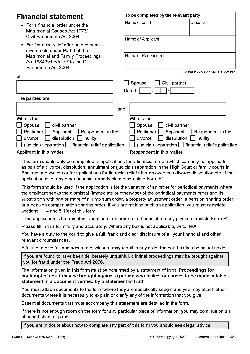 Financial statement for a financial order under the Matrimonial Causes Act 1973/ Civil Partnership Act 2004