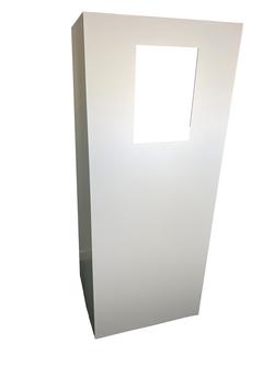 Floorstanding identity check privacy booth - cardboard