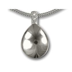 Sterling Silver Puff Tear Drop Pendant