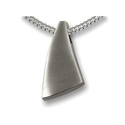 Sterling Silver Curved Scalene Triangle Pendant 