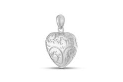 Sterling Silver Engraved Heart Slide Pendant