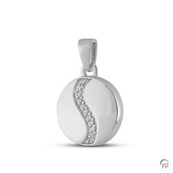 Sterling Silver Round Pendant with Crystal Detail (PRICE REDUCED)