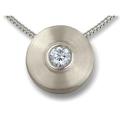 Sterling Silver Round Crystal Centre Pendant (PRICE REDUCED)