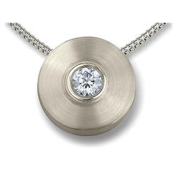 Sterling Silver Round Crystal Centre Pendant